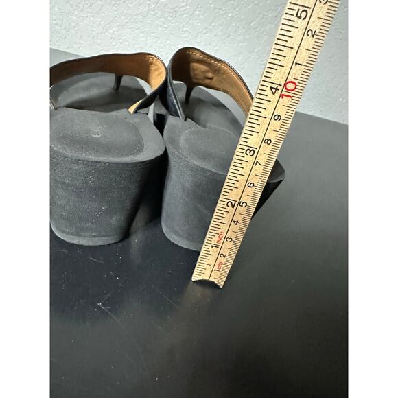 Coach Janice Women 7.5B Black Signature Slip-On Wedge Sandals Preppy Resort Trip - Picture 5 of 10